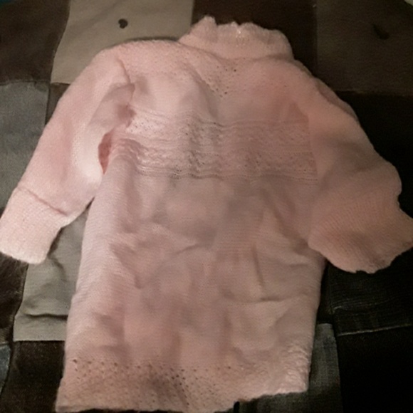 BABY  SOFT LIGHT  PINK SWEATER  AND WHITE  LACEY - Picture 3 of 5